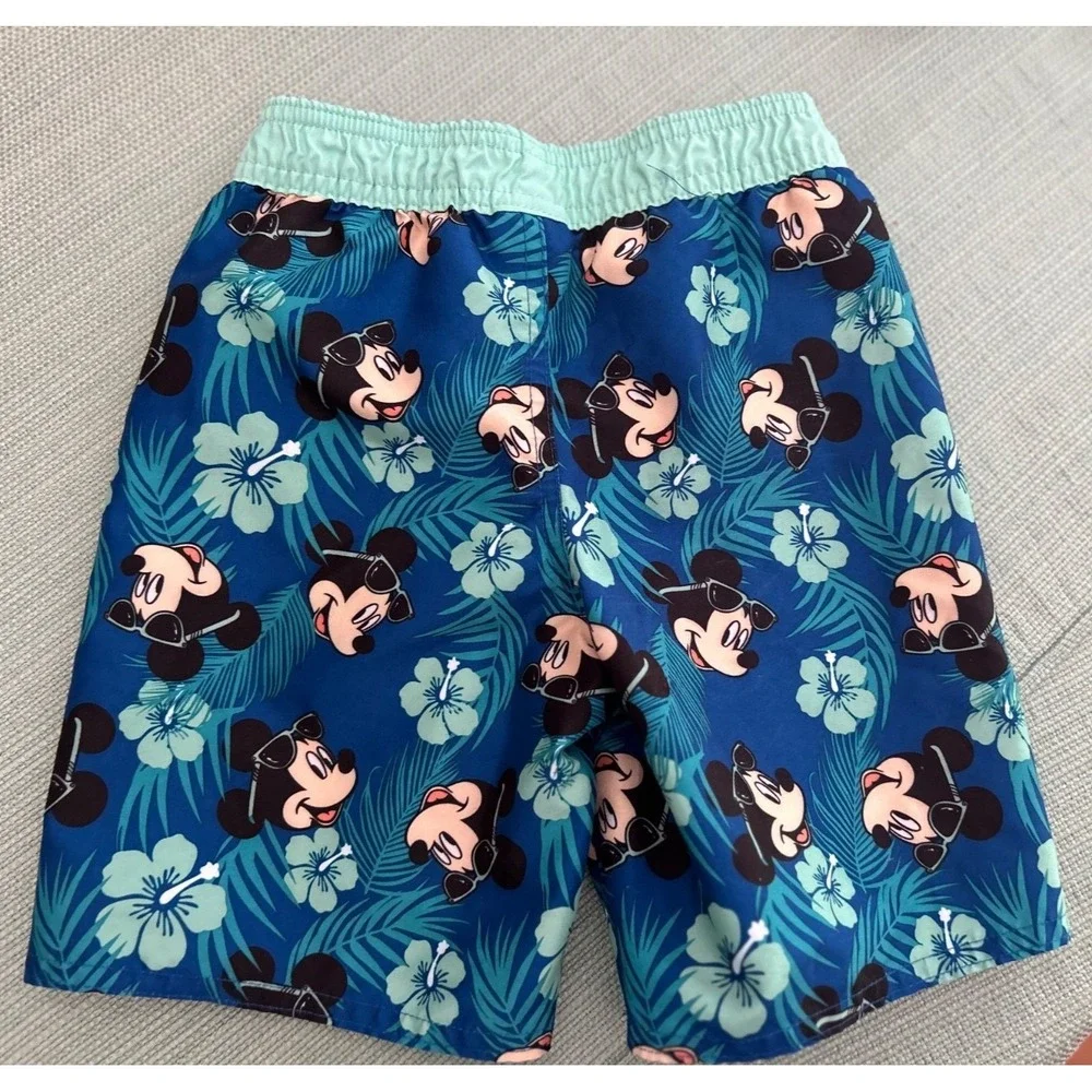 Lot Old Navy Disney Collectabilitees Mickey Swim Shirt 5T & Trunks 4T EUC